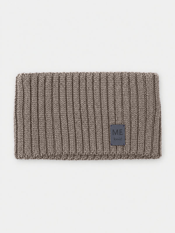 Soonik Headband, light brown – rib-knit merino wool headband