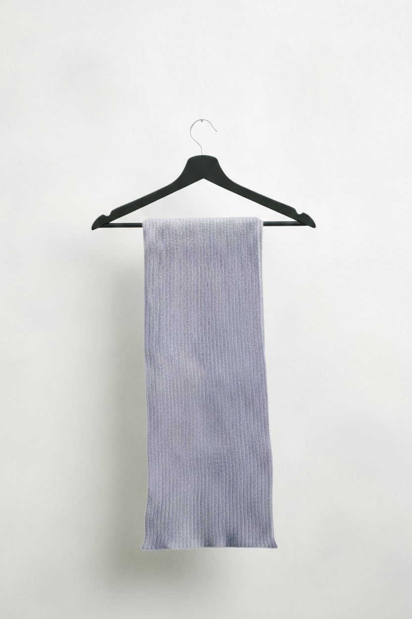 Lavender scarf in studio with no shadows