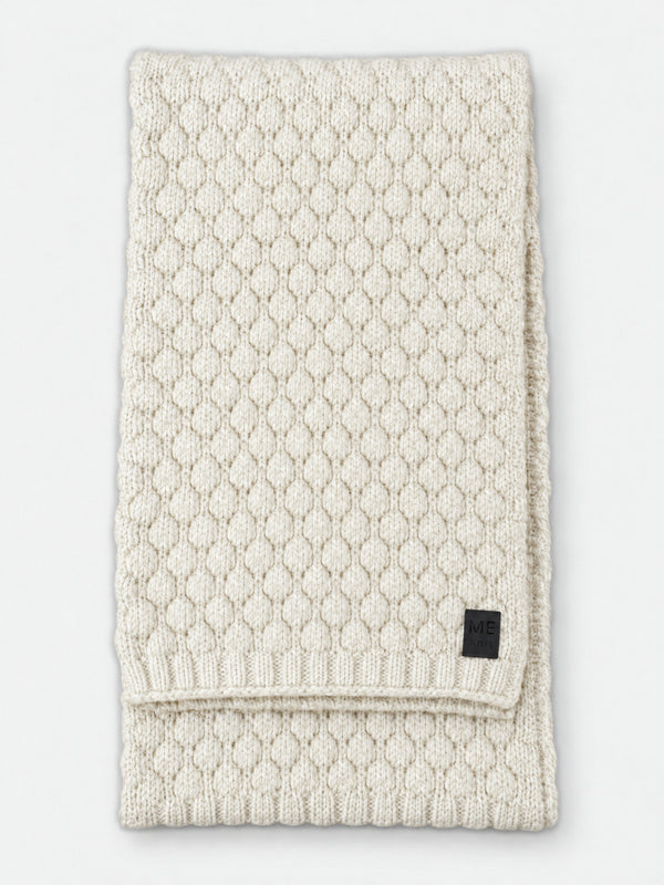 Mummu Scarf, white – warm merino wool scarf