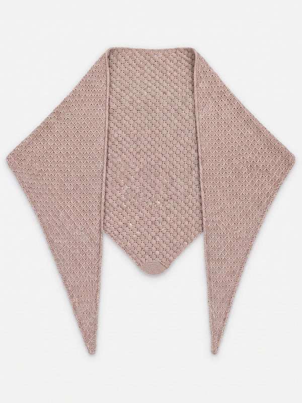 Tuck Shawl, beige – lacy-patterned merino wool shawl