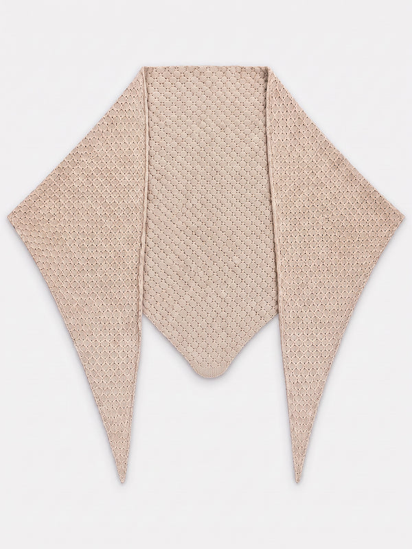 Tuck Shawl, ivory – lacy-patterned merino wool shawl