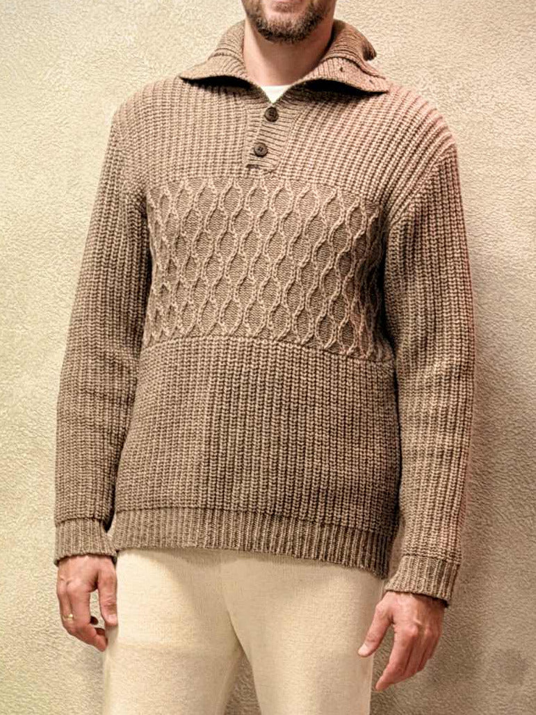 Frode Jumper – high-collar merino wool jumper with buttons