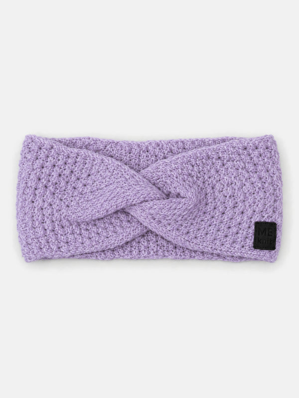 Tuck Headband, light purple – lacy-patterned merino wool headband