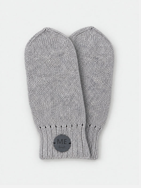 Merino Mittens, light grey – warm merino wool mittens