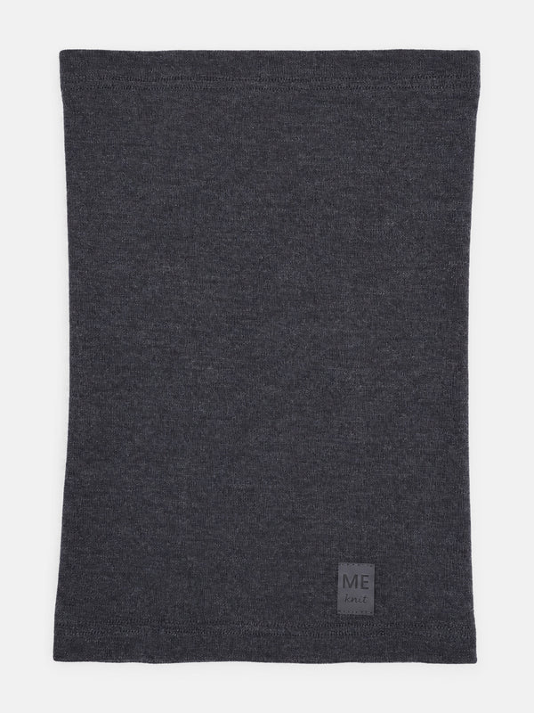 Thin Merino Neck Warmer, grey – smooth merino wool jersey neck warmer