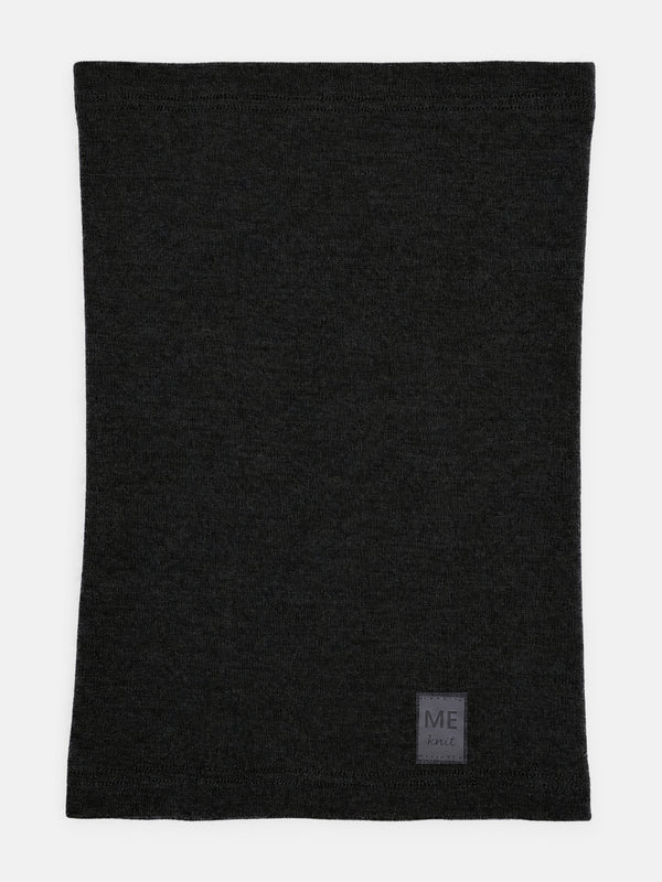 Thin Merino Neck Warmer, black – smooth merino wool jersey neck warmer