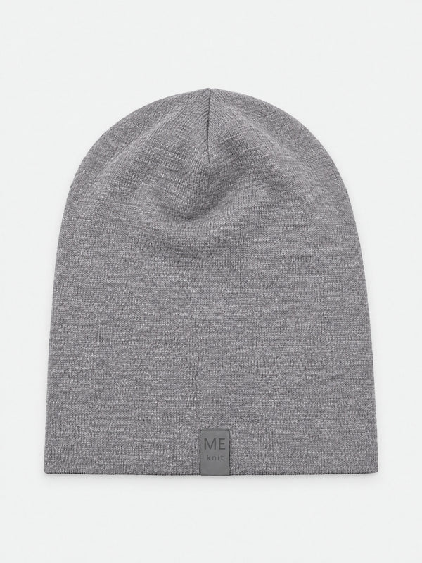 Thin Merino Beanie, light grey – smooth merino wool jersey beanie