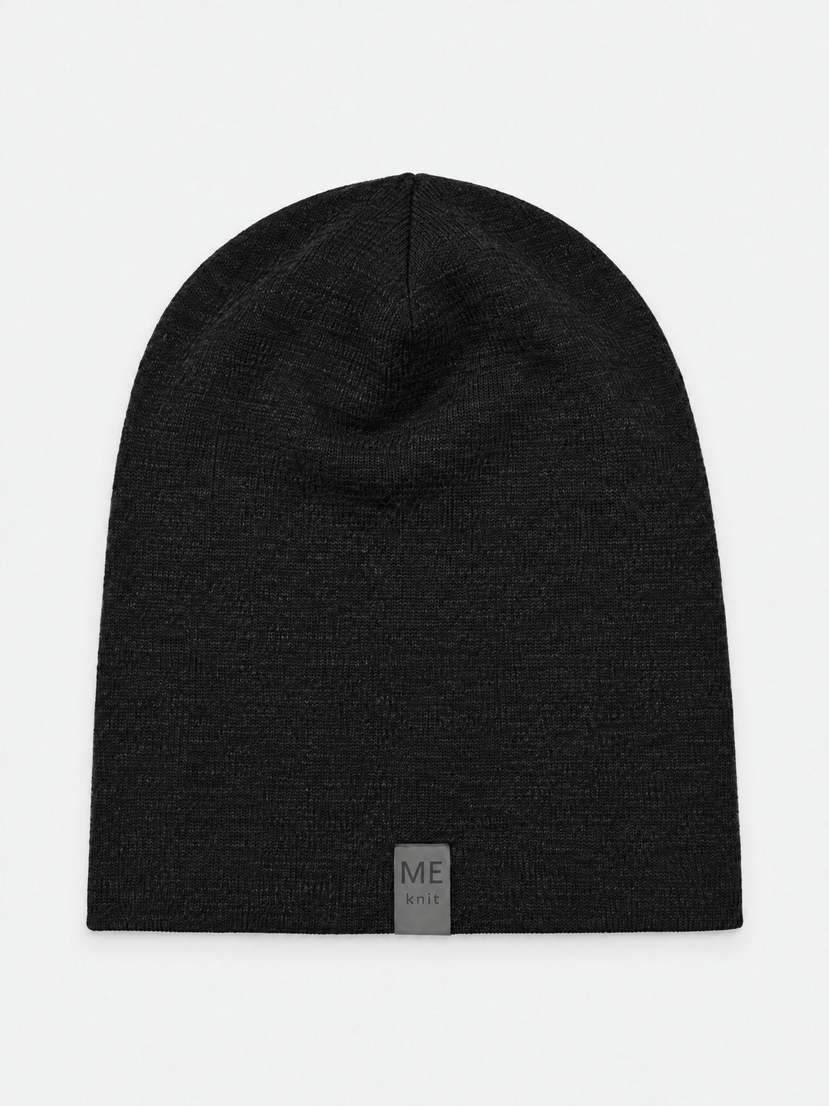 Thin Merino Beanie, black – smooth merino wool jersey beanie