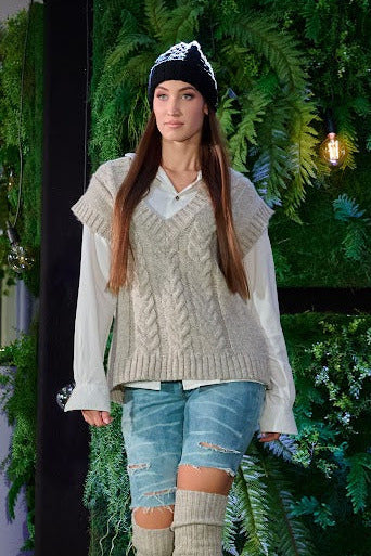Palmik vest – palmikmustriga meriinovillane vest
