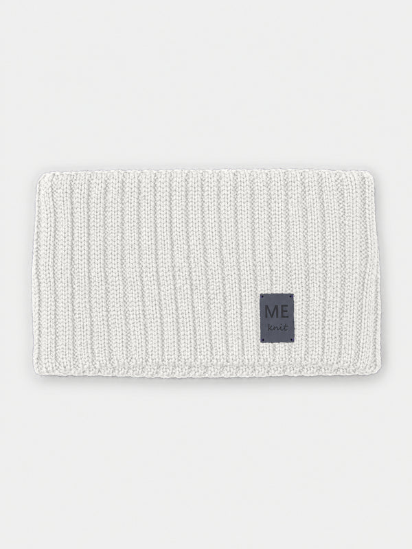 Soonik Headband, white – rib-knit merino wool headband