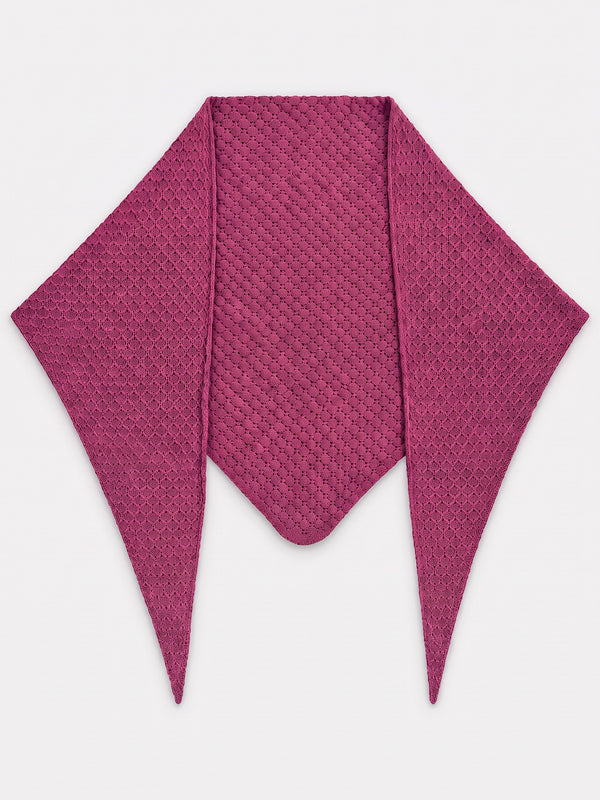 Tuck Shawl, fuchsia – lacy-patterned merino wool shawl