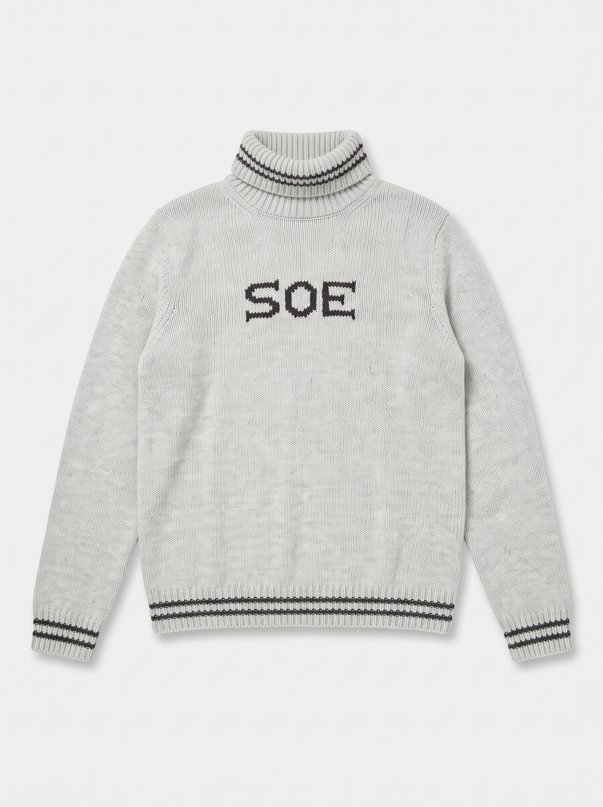SOE Jumper, light grey – striped merino wool jumper