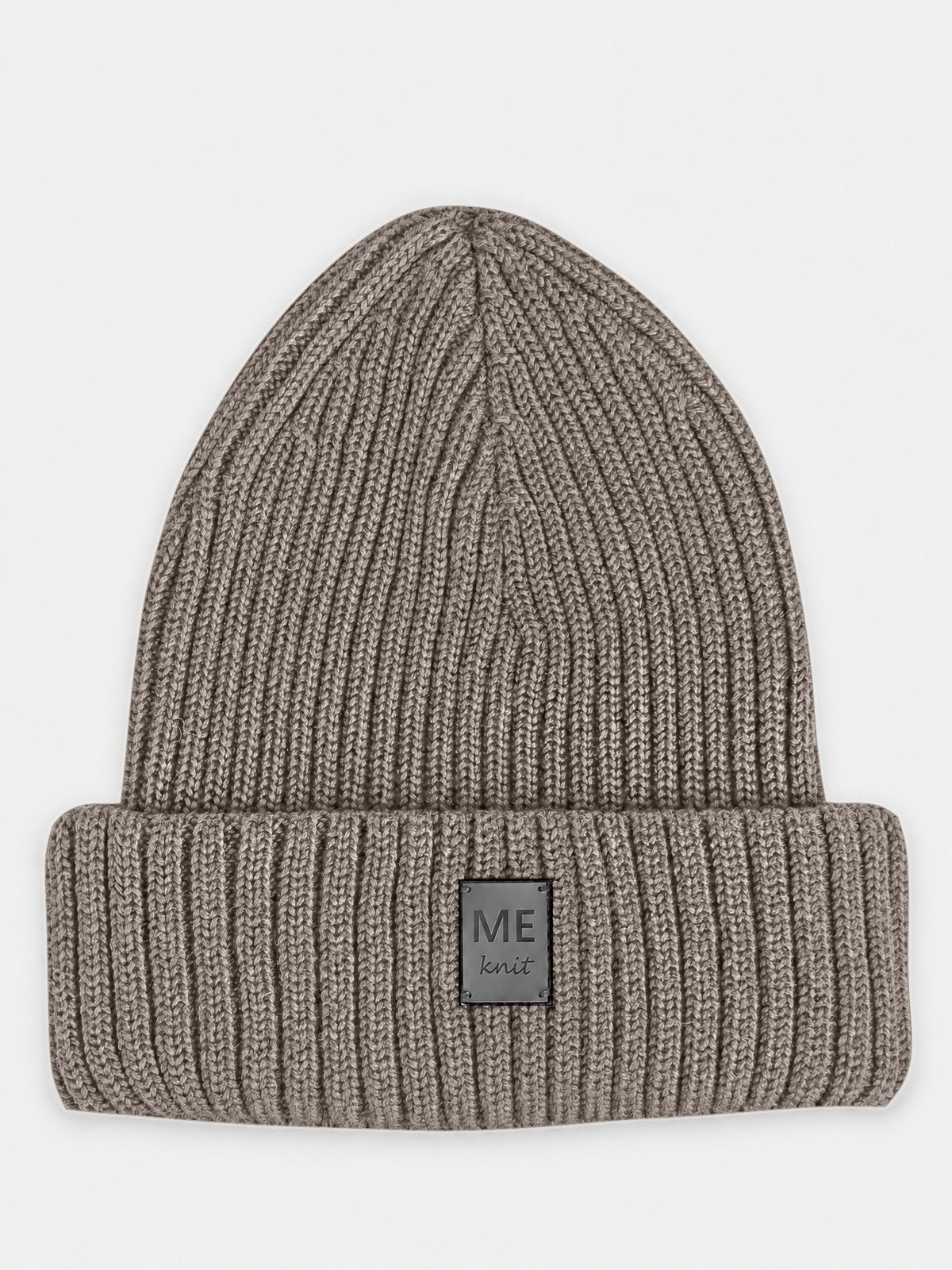 Soonik Beanie, light brown – rib-knit merino wool beanie