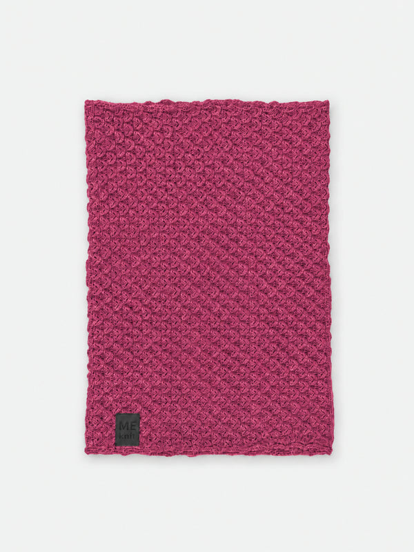 Tuck kaelus, fuksia – pitsilise mustriga meriinovillane kaelus